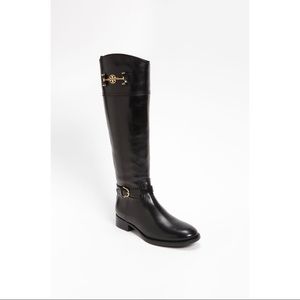 Tory Burch Nadine Riding Boots, Black Leather